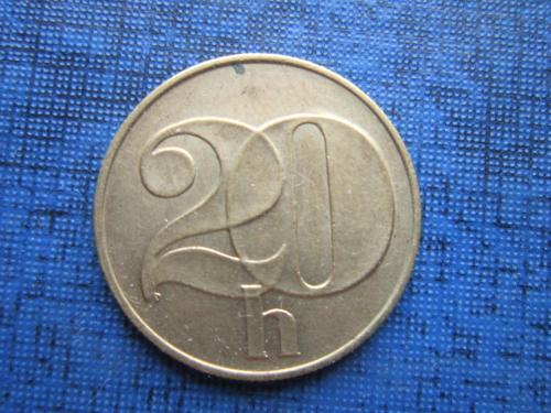 Монета 20 геллеров Чехословакия ЧСФР 1991
