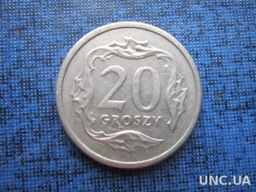 монета 20 грошей Польша 1992
