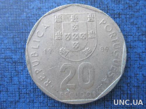 Монета 20 ишкуду Португалия 1989
