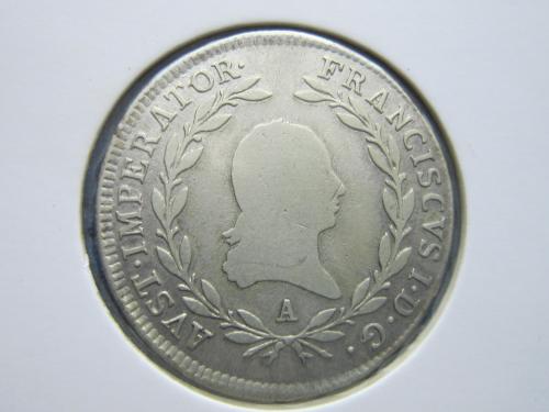 монета 20 крейцеров Австрия 1810 А серебро