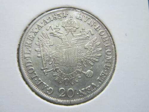 монета 20 крейцеров Австрия 1831 А серебро