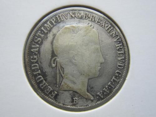 монета 20 крейцеров Австро-Венгрия 1848 В Кремница для Венгрии серебро