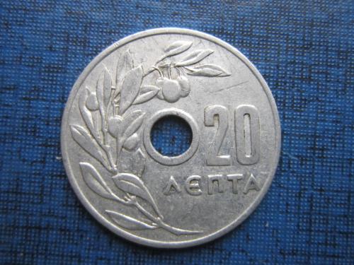 Монета 20 лепта Греция 1954 оливы