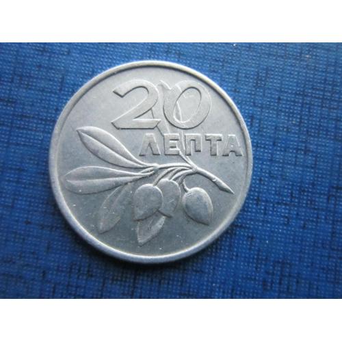 Монета 20 лепта Греция 1973 республика оливы птица феникс