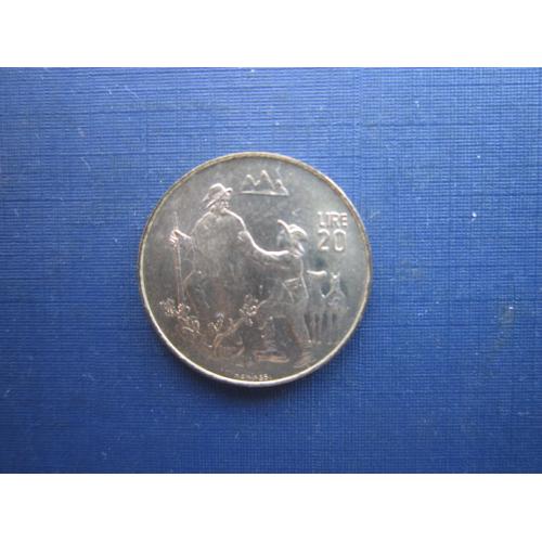 Монета 20 лір Сан-Маріно 1972 мандрівники паломники фауна коні