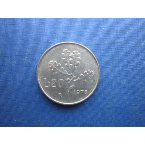 Монета 20 лір Італія 1978 флора дуб