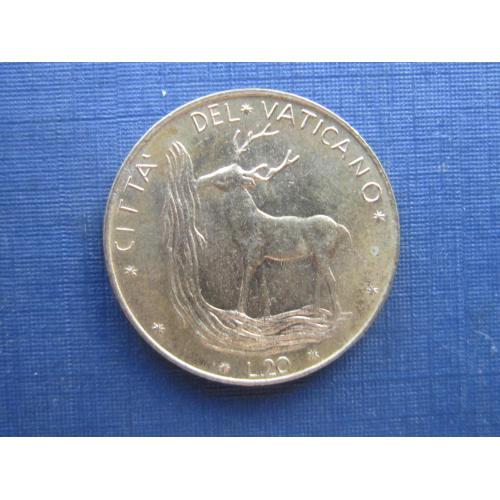 Монета 20 лир Ватикан 1974 фауна олень