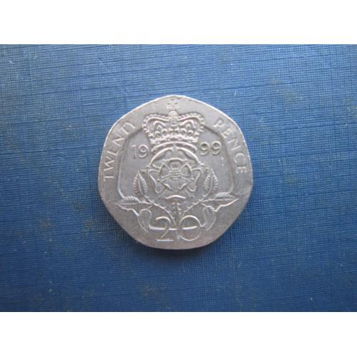 Монета 20 пенсів Великобританія 1999