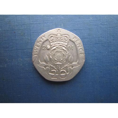 Монета 20 пенсів Великобританія 2001