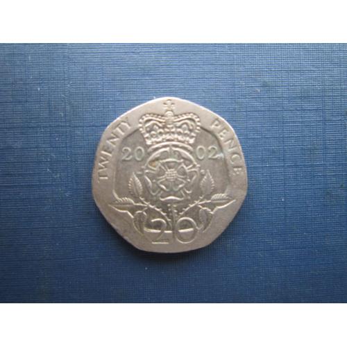 Монета 20 пенсів Великобританія 2002