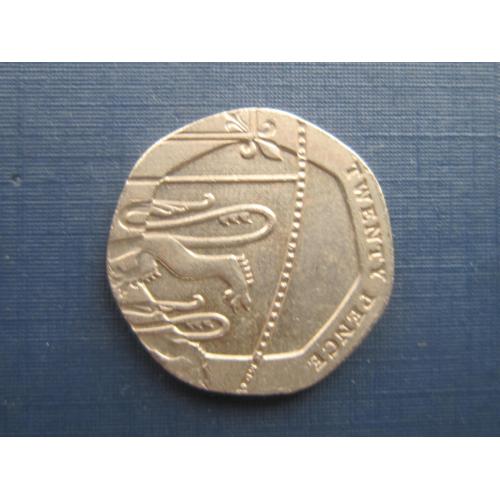 Монета 20 пенсов Великобритания 2013 щит лев