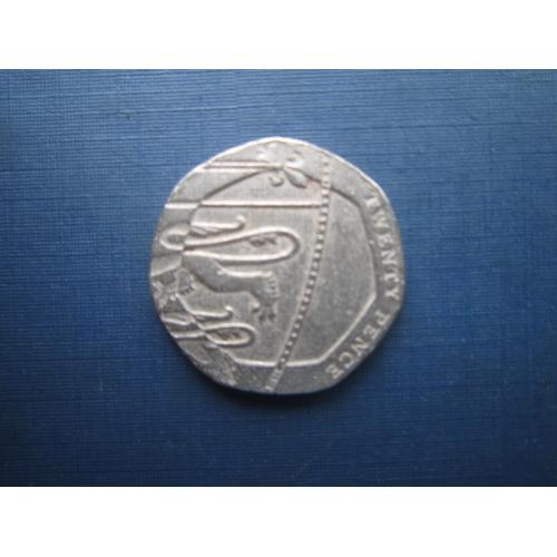 Монета 20 пенсов Великобритания 2014 щит лев