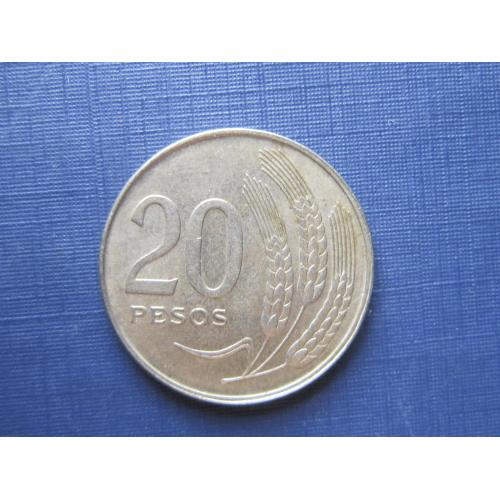 Монета 20 песо Уругвай 1970