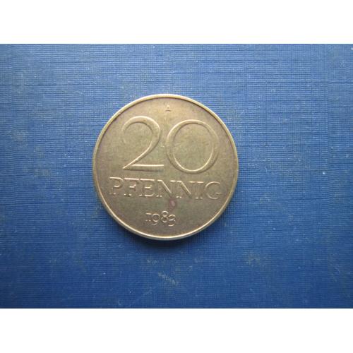 Монета 20 пфенігів Німеччина НДР 1983