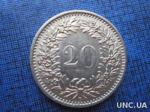 монета 20 раппен Швейцария 1969
