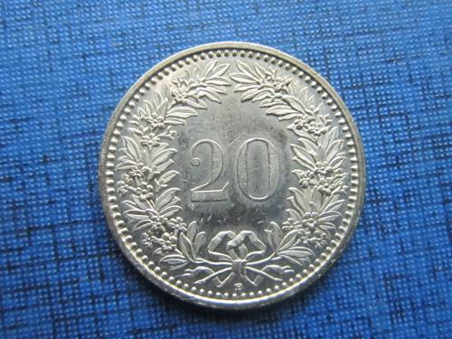 монета 20 раппен Швейцария 2008