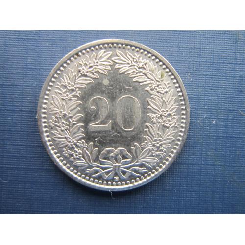 Монета 20 раппен Швейцария 2013