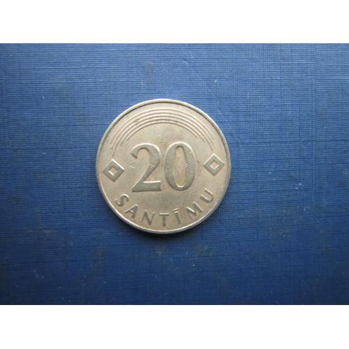Монета 20 сантимів Латвія 1992