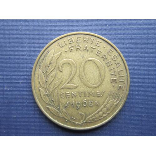 Монета 20 сантимов Франция 1968
