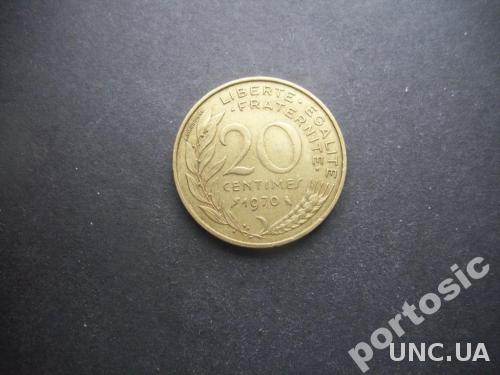 Монета 20 сантимов Франция 1970
