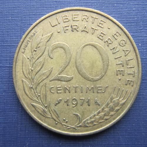 Монета 20 сантимов Франция 1971