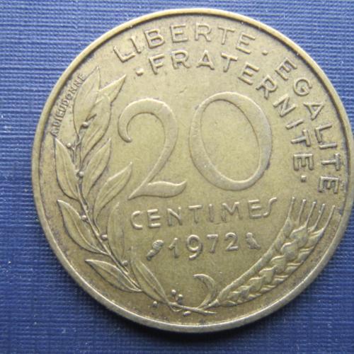 Монета 20 сантимов Франция 1972