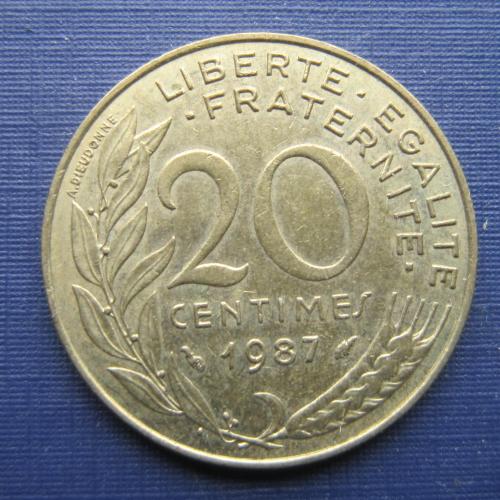 Монета 20 сантимов Франция 1987