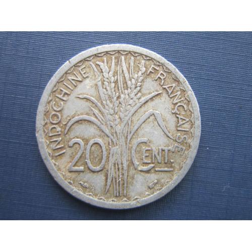 Монета 20 сантимов Индокитай Французский 1945 нечастая
