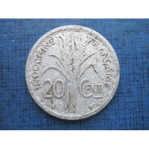 Монета 20 сантимов Индокитай Французский 1945