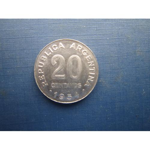 Монета 20 сентаво Аргентина 1954