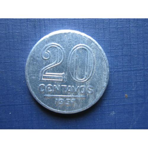 Монета 20 сентаво Бразилия 1957 алюминий не частая