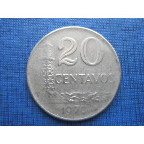 Монета 20 сентаво Бразилия 1970 никель