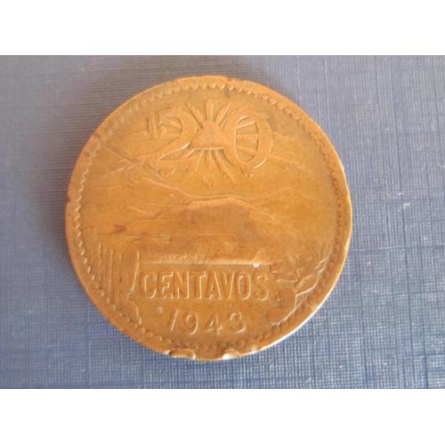 Монета 20 сентаво Мексика 1943