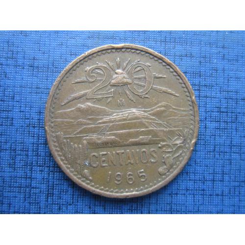 Монета 20 сентаво Мексика 1965