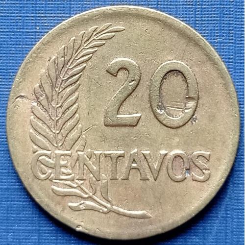 Монета 20 сентаво Перу 1960