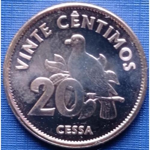 Монета 20 сентимо Сан-Томе и Принсипи 2017 фауна птица