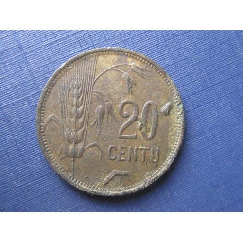 Монета 20 сенту Литва 1925