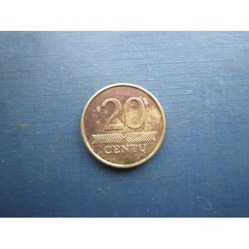 Монета 20 сенту Литва 1997