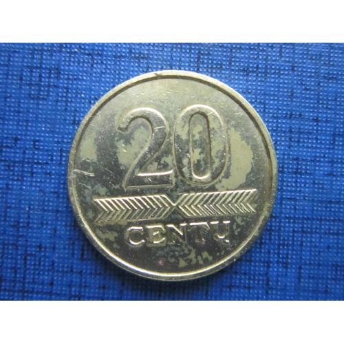 Монета 20 сенту Литва 2007