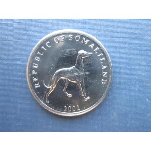 Монета 20 шиллингов Сомали Сомалиленд 2002 фауна собака