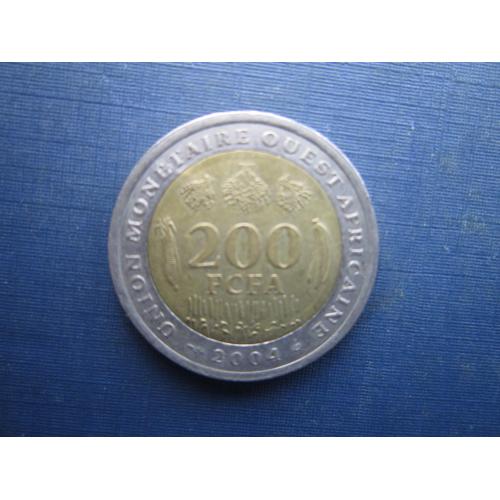 Монета 200 франків КФА Західна Африка 2004 фауна риба