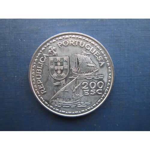 Монета 200 ішкуду Португалія 1994 корабель вітрильник Енріке Навігатор (Генрих Мореплаватель)