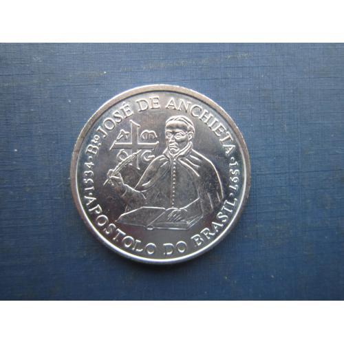 Монета 200 ішкуду Португалія 1997 Хосе де Анчиета апостол Бразилії