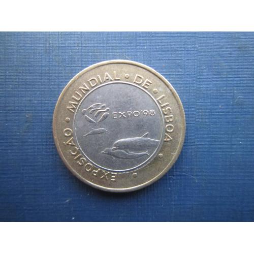 Монета 200 ішкуду Португалія 1998 фауна дельфін біметал