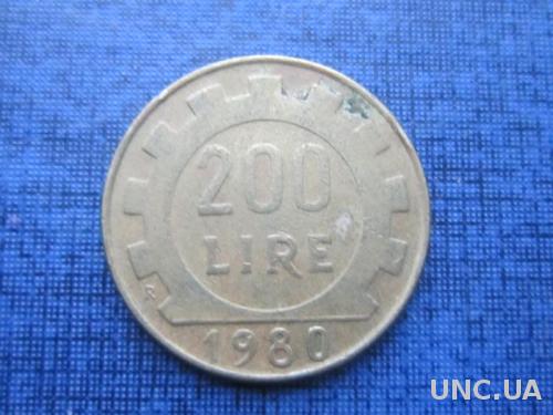 Монета 200 лир Италия 1980
