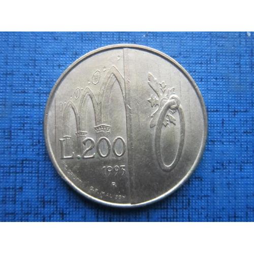 Монета 200 лир Сан Марино 1993 состояние