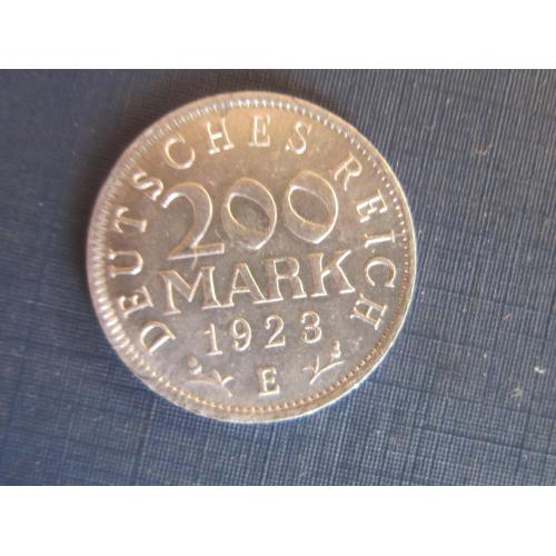 Монета 200 марок Германия 1923 Е