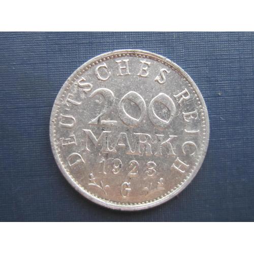 Монета 200 марок Германия 1923 G