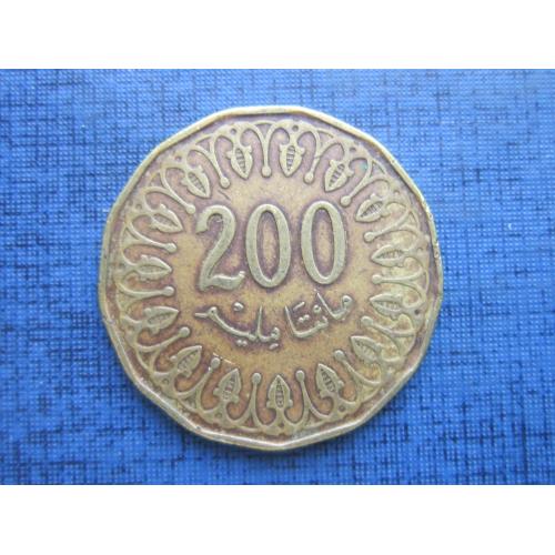 Монета 200 миллим Тунис 2013