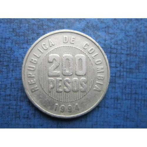 Монета 200 песо Колумбия 1994